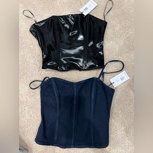 WeWoreWhat Fitted Corset and Denim Corset